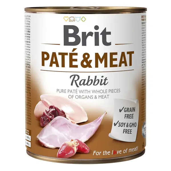 Hrana umeda pentru caini Brit Pate & Meat, Iepure, 800g 800g