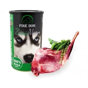 Hrana umeda pentru caini Fine Dog, Vanat, 100% carne, 1200g