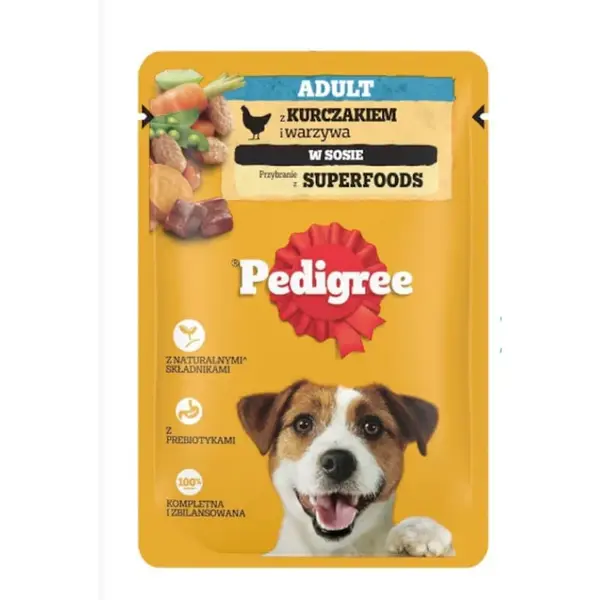 Hrana umeda pentru caini Pedigree Adult cu pui legume 100 gr