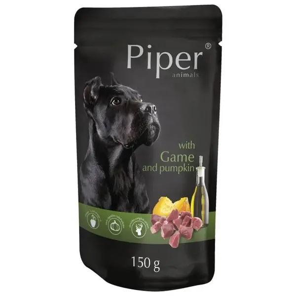 Hrana umeda pentru caini Piper Adult, Vanat si Dovleac 150g