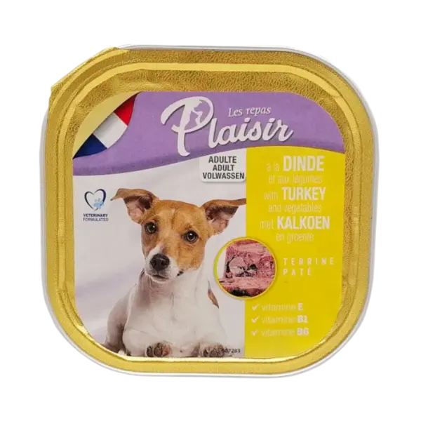 Hrana umeda pentru caini Plaisir, Curcan, 18 x 300g