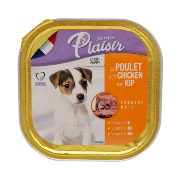 Hrana umeda pentru caini Plaisir Puppy, Pui, 18 x 300g