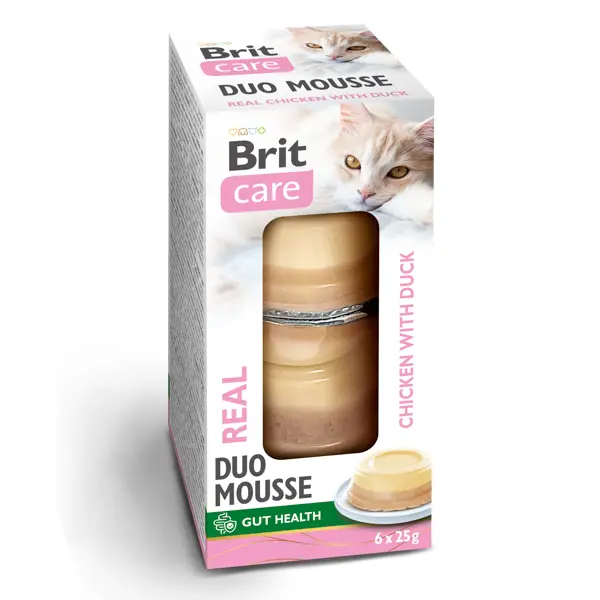 Hrana umeda pentru pisici Brit Care Mousse Real Chicken Duck 6 x 25 gr