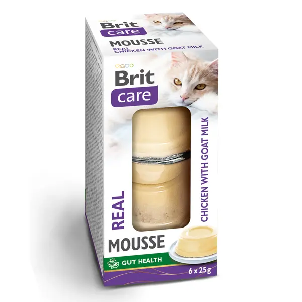 Hrana umeda pentru pisici Brit Care Mousse Real Chicken Goat Milk 6 x 25 gr