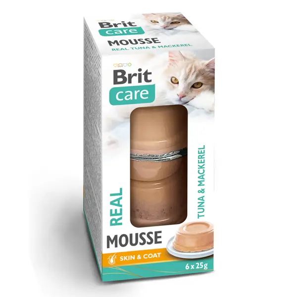 Hrana umeda pentru pisici Brit Care Mousse with Real Tuna Mackerel 6 x 25 gr
