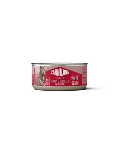 Hrană umedă pentru pisici CARNILOVE Cat Can Paté curcan și ren 100 g