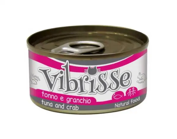 Hrana umeda pentru pisici Croci Vibrisse Natural, Ton si crab, 24 x 70g
