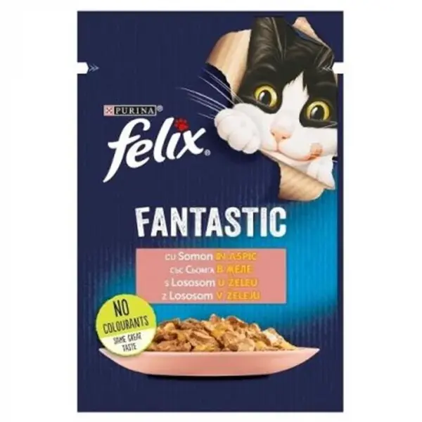Hrana umeda pentru pisici Felix Fantastic cu somon 85 gr