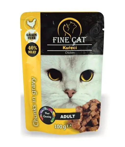 Hrana umeda pentru pisici Fine Cat, Pui in sos, 100g