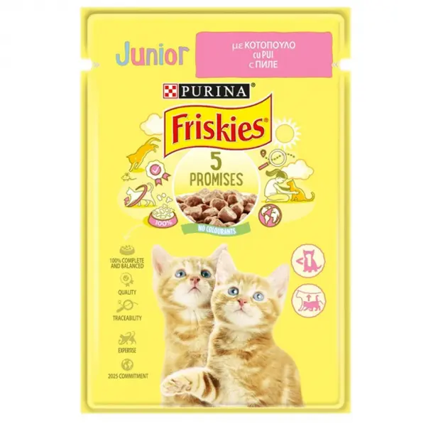 Hrana umeda pentru pisici Friskies Junior cu pui in sos 85 gr