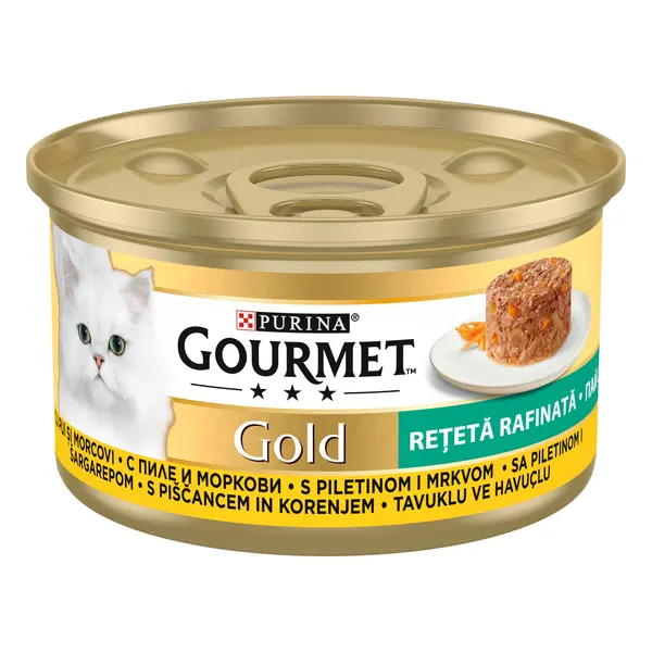 Hrana umeda pentru pisici Gourmet Gold, Pui si Morcovi, 85 g 85g