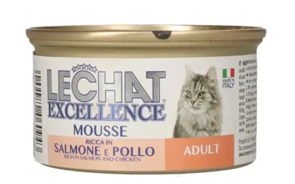 Hrana Umeda Pentru Pisici, LeChat Excellence Adult, Mousse Cu Somon/Pui, 85g 85g