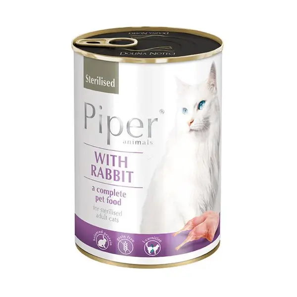 Hrana umeda pentru pisici, Piper Cat Sterilised, carne de iepure 400g 400g