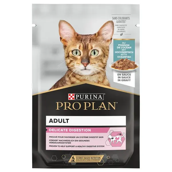 Hrana umeda pentru pisici Pro Plan Delicate Nutrisavour, Peste Oceanic in sos, 85g