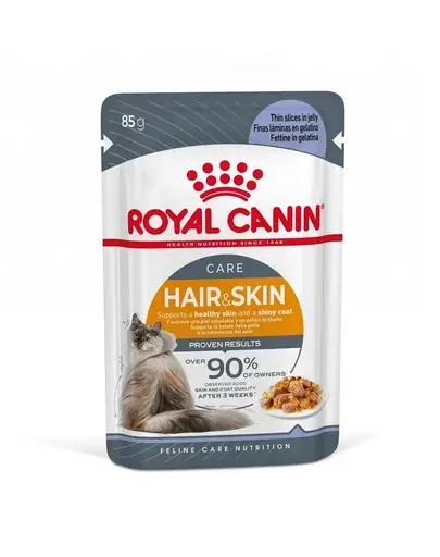 Hrana umeda pentru pisici Royal Canin Hair Skin Jelly 85 gr