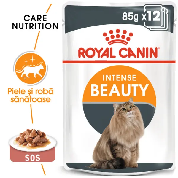 Hrana umeda pentru pisici Royal Canin Intense Beauty Care Adult, In sos, 12 x 85g