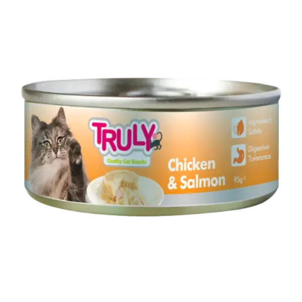 Hrana umeda pentru pisici Truly, Pui si somon, 95g