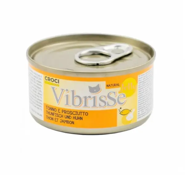 Hrana umeda pentru pisici Vibrisse Jelly, Ton si sunca de pui in aspic, 24 x 70g