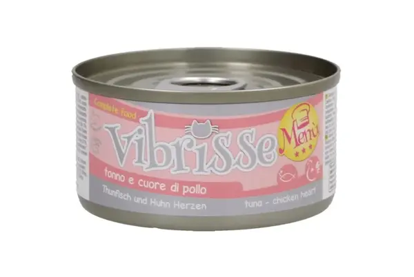 Hrana umeda pentru pisici Vibrisse, Ton si inima de pui, 70g