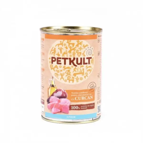 Hrana umeda Petkult Junior cu Curcan 400 g