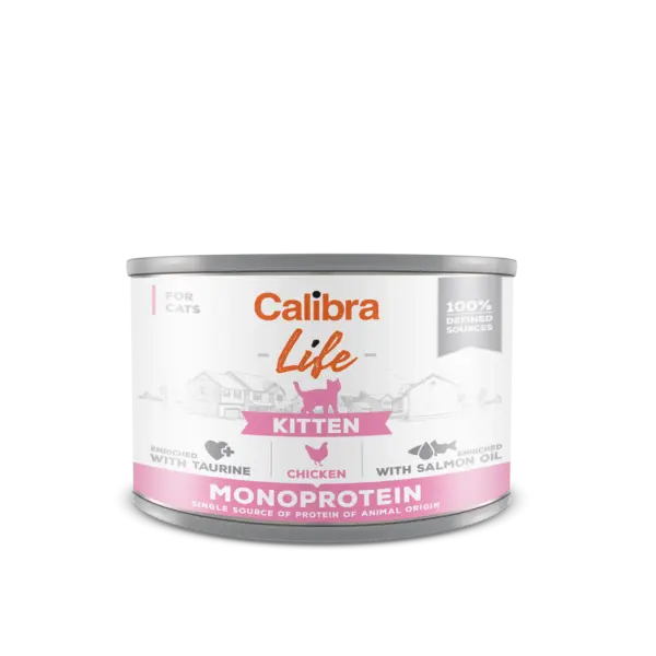 Hrana umeda pisici, Calibra Cat Life Kitten Chicken, 200 g