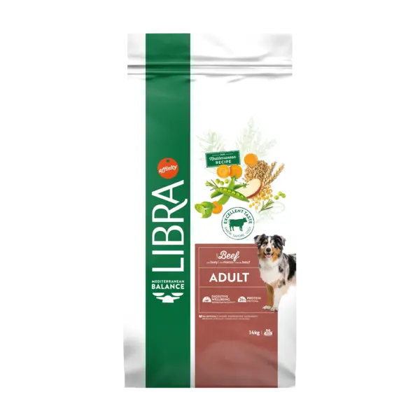 Hrana Uscata Caini Adulti, Libra Dog Adult Medium-Maxi, Vita, 14 kg