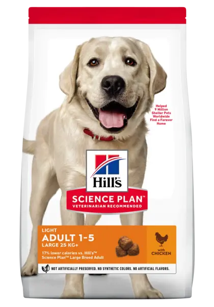 Hrana uscata caini, Hill's Science Plan Canine Adult Light Large Breed Chicken, 14 kg