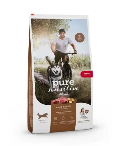 Hrană uscată câini sensibili activi MERA Pure Sensitive Adult 4 kg vită cartofi