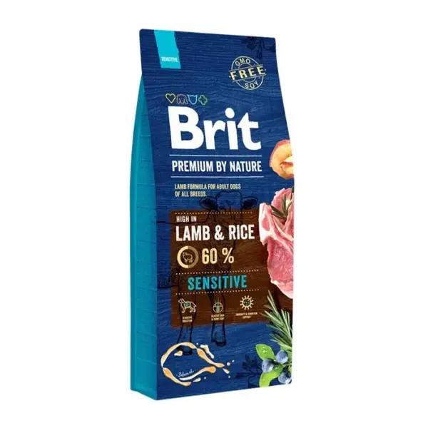 Hrana uscata pentru caini Brit Premium Sensitive cu miel orez 15 kg