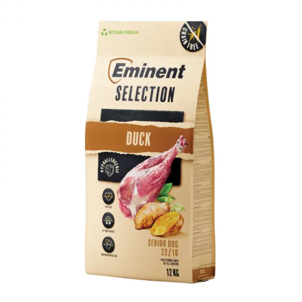 Hrana uscata pentru caini Eminent Selection Senior, Rata, Grain Free, 22 10, 12kg