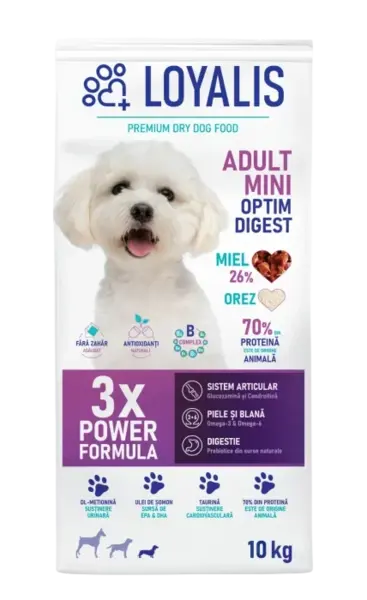 Hrana uscata pentru caini Loyalis Mini Adult cu miel 10 kg