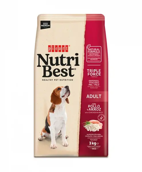 Hrana uscata pentru caini Nutribest Adult cu Pui si Orez, 3 kg