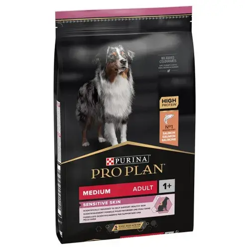 Hrana uscata pentru caini Pro Plan Medium Adult Sensitive Skin cu somon 10 kg