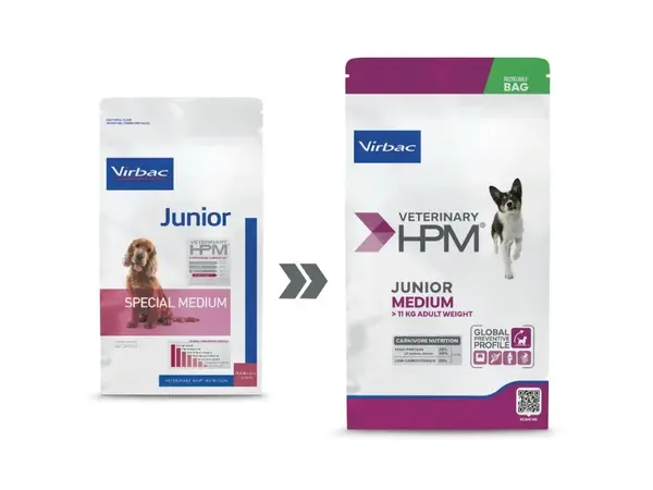 Hrana uscata pentru caini Virbac HPM Junior Special Medium 12 kg