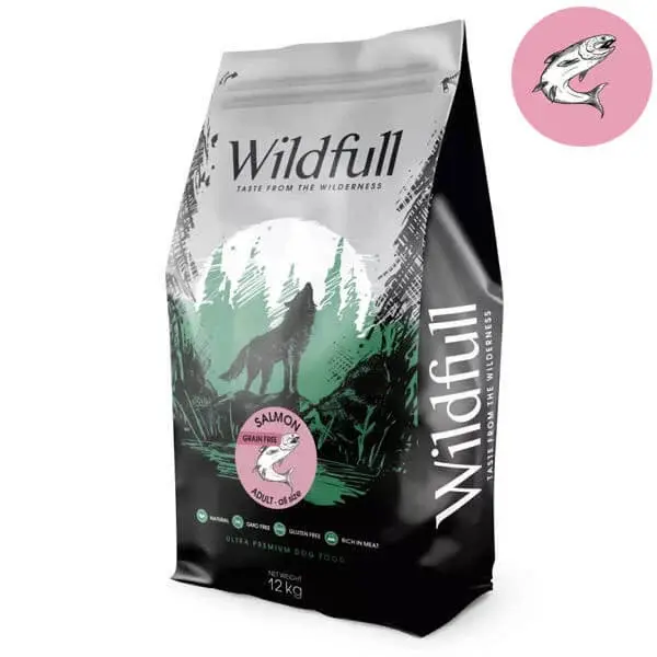 Hrana uscata pentru caini Wildfull Adult Medium-Maxi cu somon 12 kg
