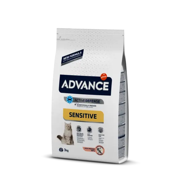 Hrana uscata pentru pisici Advance, Sensitive, Somon 3kg 3kg