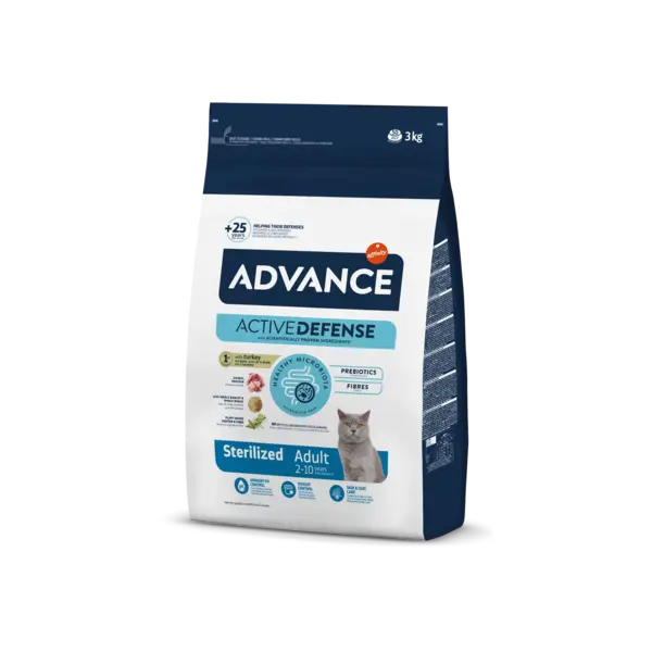 Hrana uscata pentru pisici Advance Sterilized, Curcan 400g