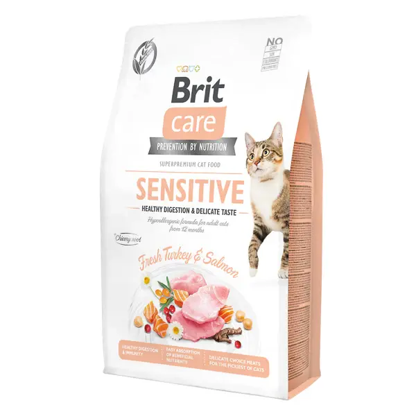 Hrana uscata pentru pisici Brit Care GF, Healthy Digestion & Delicate Taste 400g