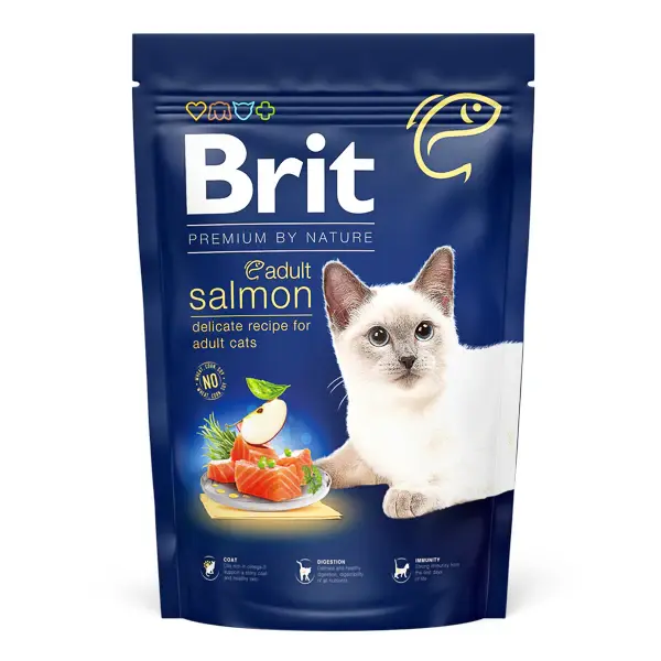 Hrana uscata pentru pisici Brit Premium By Nature Adult, Salmon, 1.5Kg 1.5kg