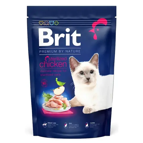 Hrana uscata pentru pisici Brit Premium by Nature Sterilized cu pui 1,5 kg