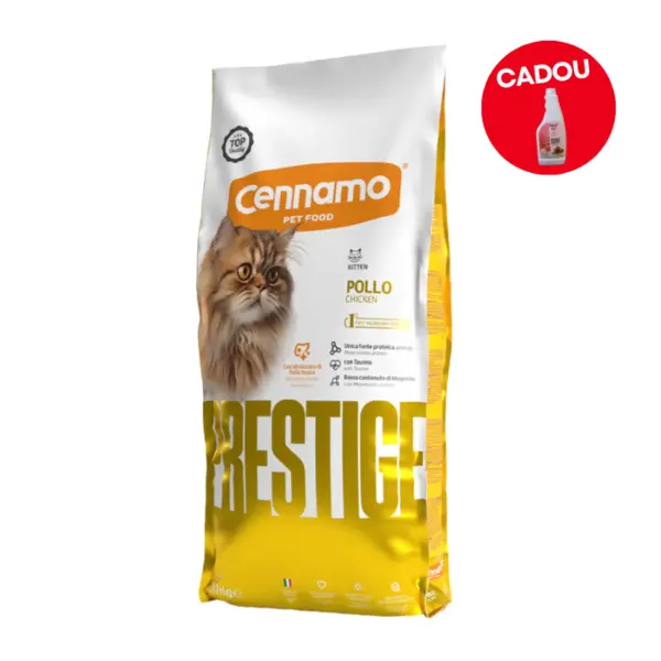 Hrana uscata pentru pisici Cennamo Prestige Kitten, Junior, Pui, 10kg
