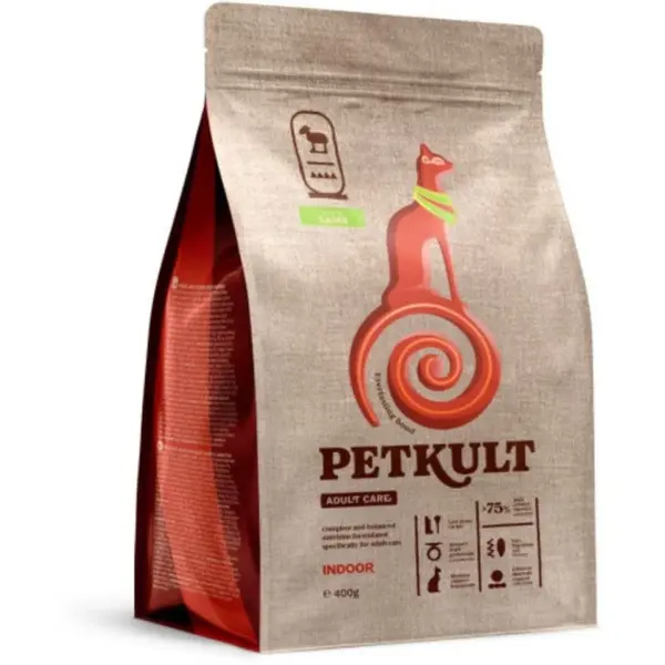 Hrana uscata pentru pisici Petkult Adult Care Indoor pentru pisici cu continut ridicat de Miel 2 kg