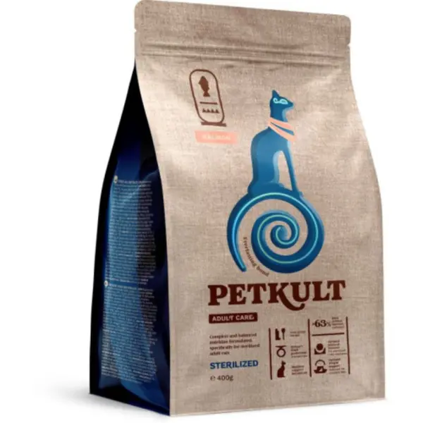 Hrana uscata pentru pisici Petkult Adult Care Sterilized pentru pisici cu continut ridicat de Somon 7kg