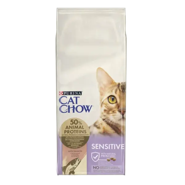 Hrana uscata pentru pisici Purina Cat Chow Sensitive, Somon, 15kg