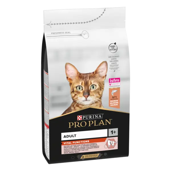 Hrana uscata pentru pisici Purina Pro Plan Adult Vital Functions, Somon, 10kg