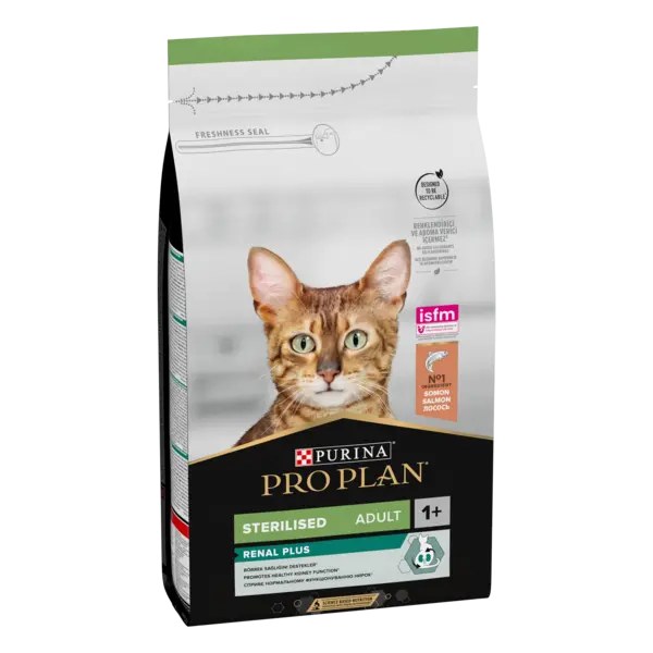 Hrana uscata pentru pisici Purina Pro Plan Sterilised Adult 1+ Renal Plus, Somon, 10kg