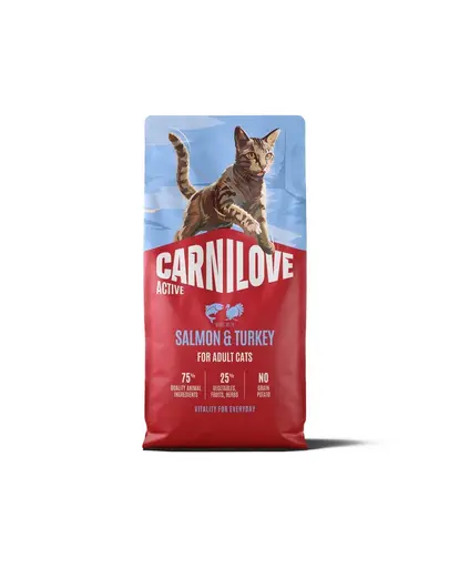 Hrană uscată pisici adulte CARNILOVE Active Cat Salmon and Turkey Adult 6 kg somon și curcan