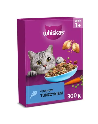 Hrană uscată pisici adulte cu ton WHISKAS 300 g crochete crocante cu interior moale