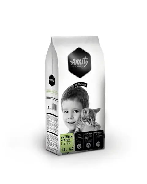 Hrana Uscata Pisici, Amity Premium Kitten, Pui si Orez, 1.5 kg