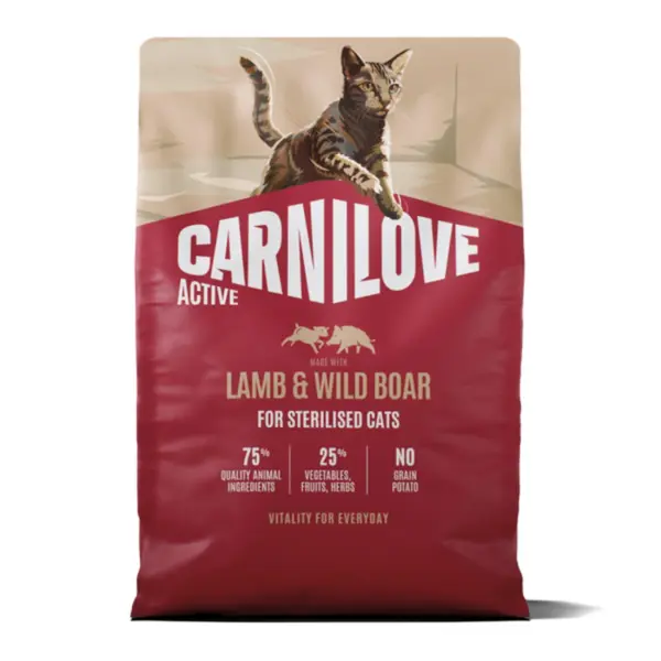 Hrana uscata pisici, Carnilove Active Cat Dry Lamb Wild Boar Sterilised Adult All Breeds 6 kg